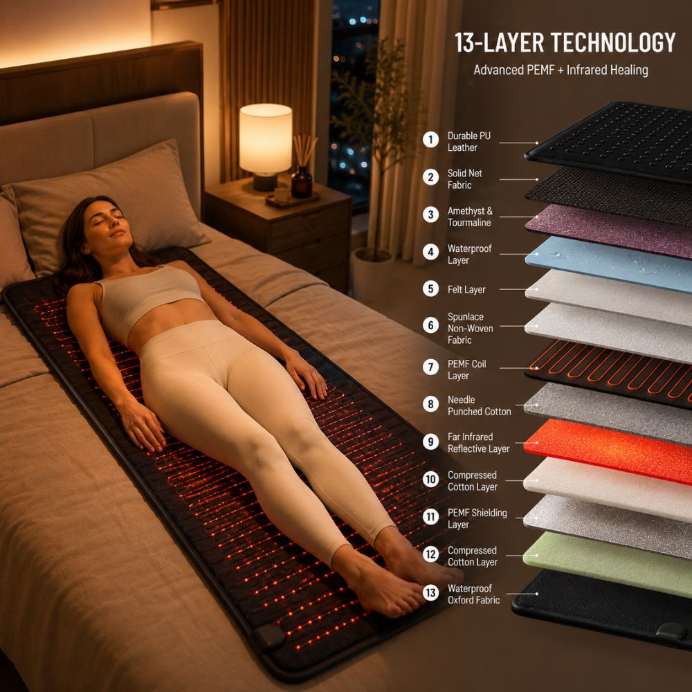 Elvena | Infrared PEMF Mat — Customizable Heat with Adjustable Intensity Levels