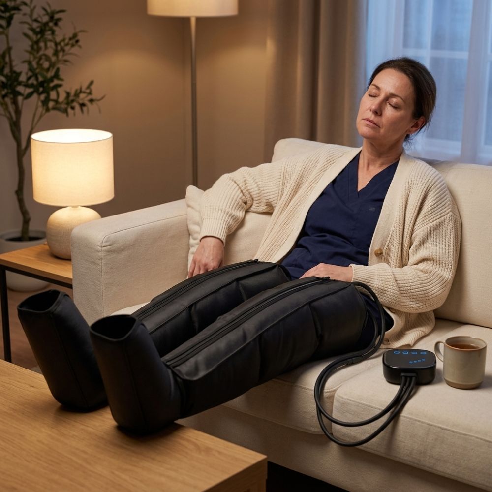 Senara | Leg Compression Boot — Adjustable Air Pressure Four Chamber Device