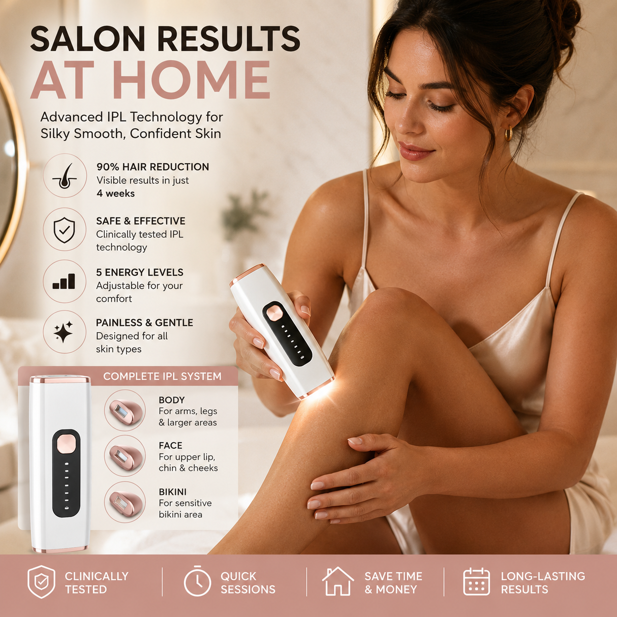 Nomora | IPL Hair Removal Device — Sapphire Cooling Technology Portable
