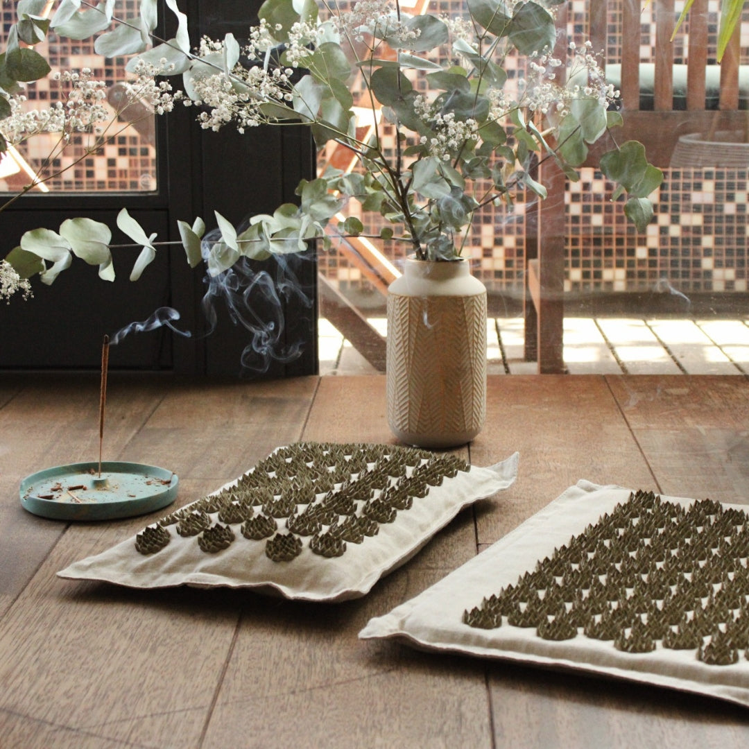 Zephira | Acupressure Mat & Pillow Set — Breathable Linen Coconut Fiber Design 2
