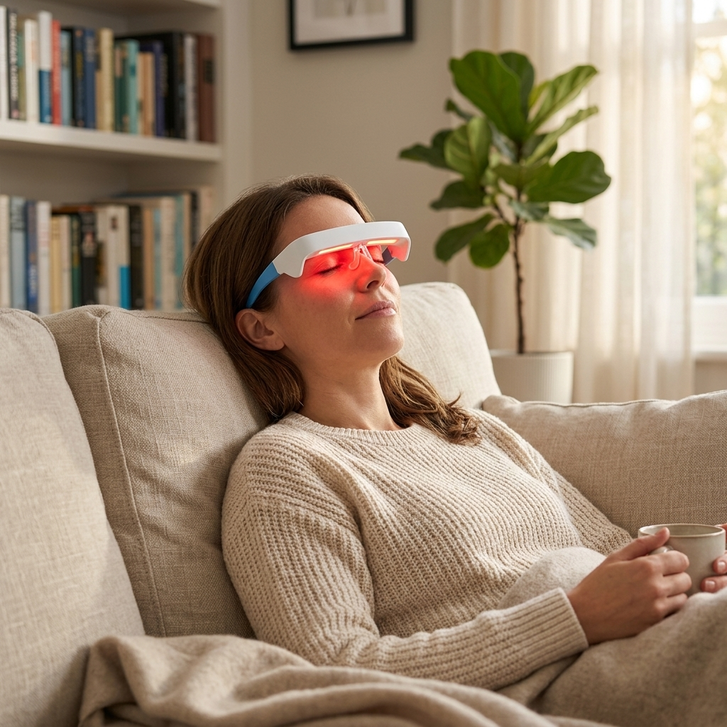 Kaleva | Red Light LED Glasses — 670nm Lightweight Ergonomic Comfort Eyewear