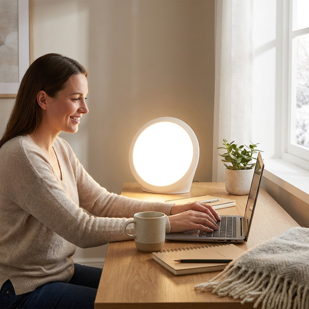 Kadara | Bright Light Lamp — Compact 10000LM USB Dimmable Circular LED