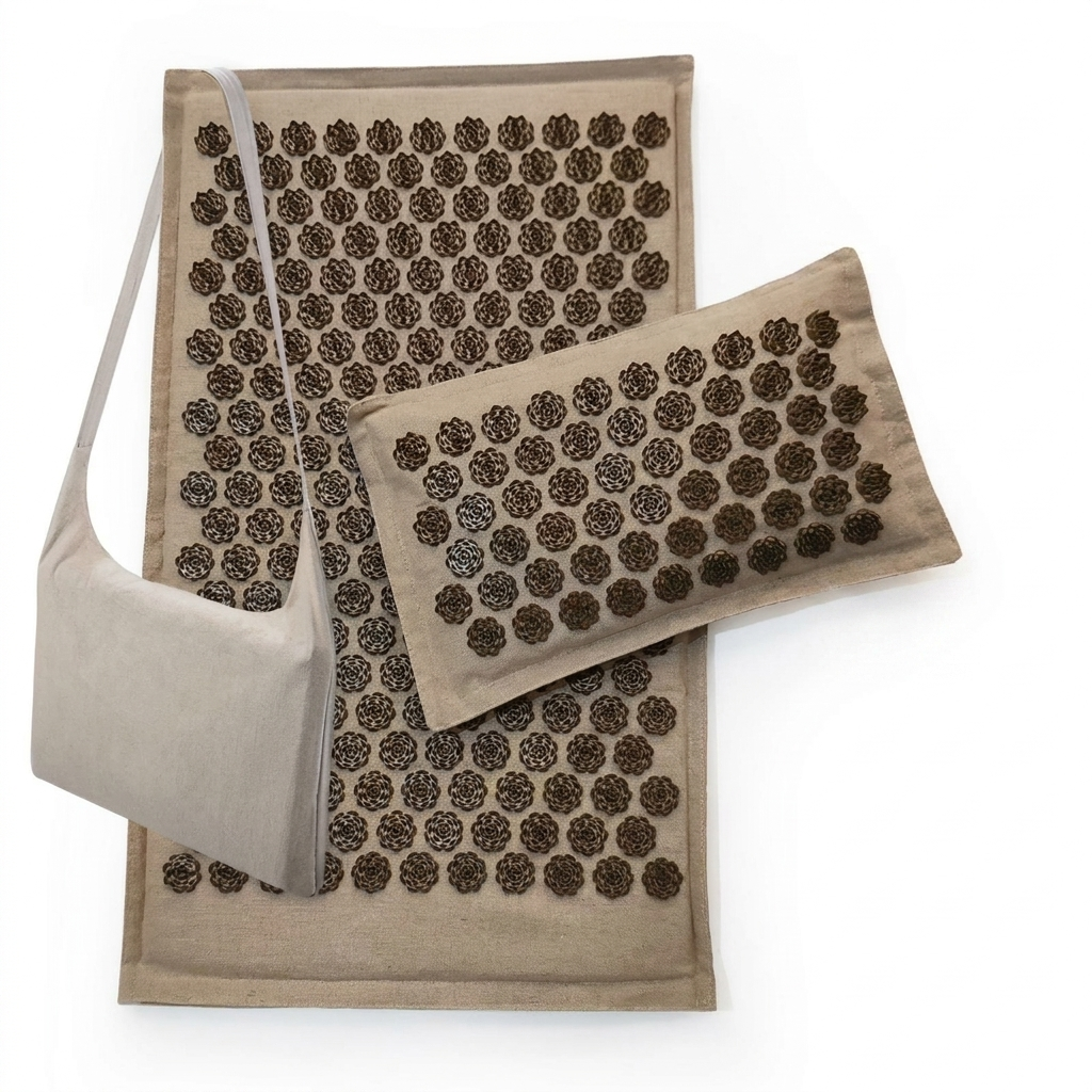 Rilora | Acupressure Mat & Pillow Set — Breathable Linen Coconut Fiber Design