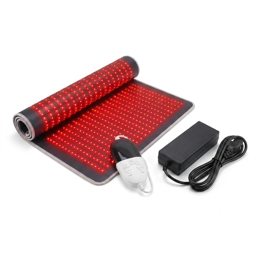Rivena | Red Light LED Mat — Leather Design with Built-in Neck Support